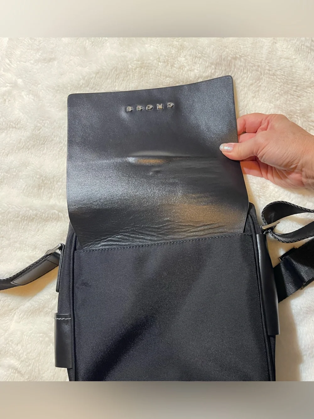 Black Leather Messenger Bag for Men/women NEW